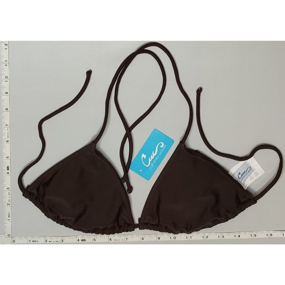 NWT California Waves Stringy Brown bikini Top - Picture 1 of 5